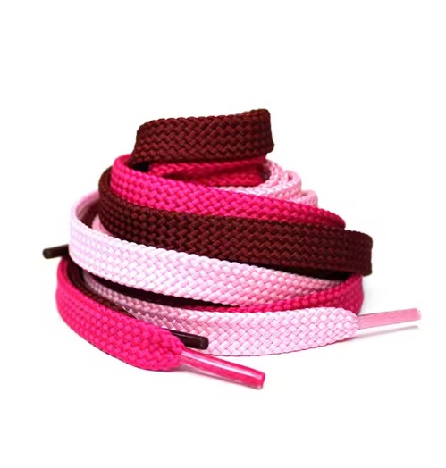 100% Polyester Color Hollow Shoelace 1CM Flat Herringbone Braided Rope Any Color For Clothing And Shoe Accessories