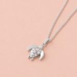 925 Sterling Silver Sea Turtle Charm Pendant For Women Girls