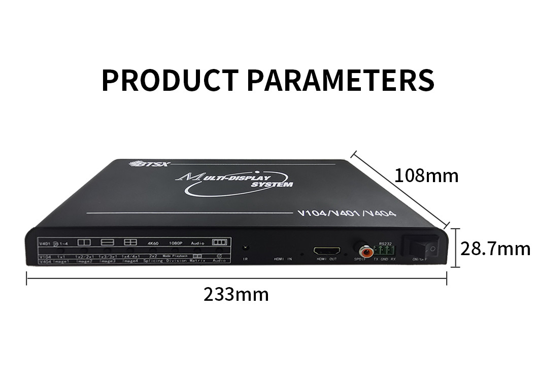 Bitvisus 4K60 HDMI Multi Viewer Audio Video Screen Splitter With Remote Control