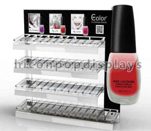 Metal Makeup Display Stands , Nail Polish Counter Display Customized