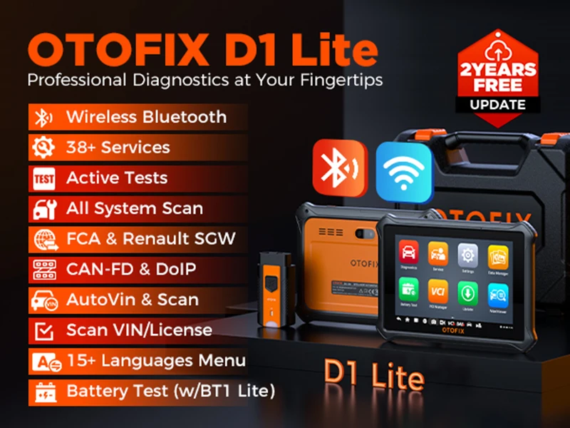 OTOFIX D1 LITE OBD2 Scanner Car Diagnostic Tool Bluetooth Wireless Bi-Directional Control OBD Automotive Scan Tool