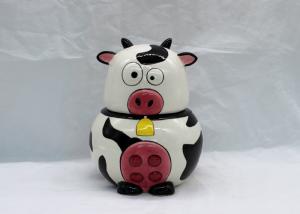 Quality Unique Animal Ceramic Kitchen Jars , Dolomite Calf Ceramic Pig Canisters With Music Head wholesale