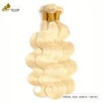 Unprocessed Brazilian Human Hair Bundle Weft And Closure 613 Color Blonde ODM
