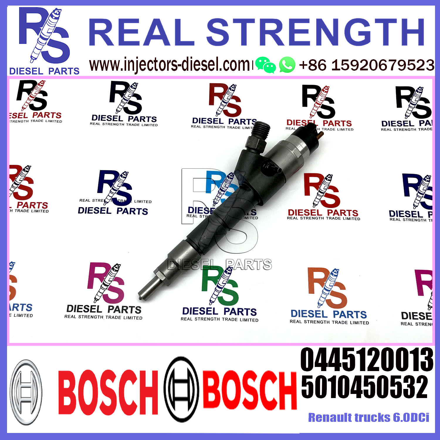 Diesel Common Rail Fuel Injector 0445120012 107755-0073 107755-0091 0445120013 5010450532 For Renault trucks 6.0DCi