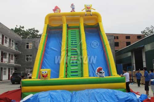 0.9mm PVC Inflatable Dry Slide , Commercial Grade Inflatable Slip And Slide