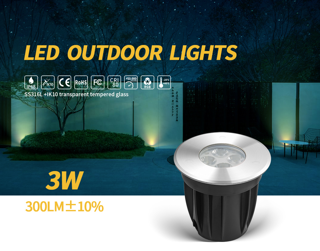 3W Inground Pool Led Lights , White Color Led Driveway Light DC24V with CE ROHS