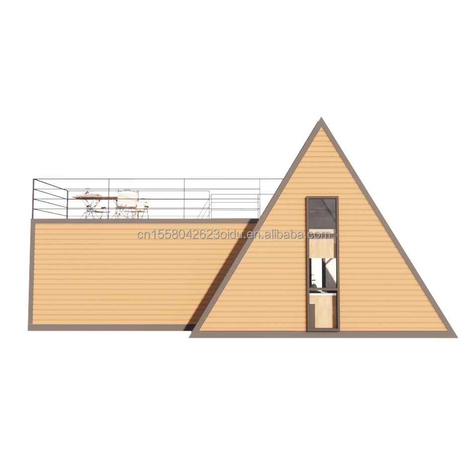 Customizable and Durable Wooden A-Shaped Steel Structure House for Modern Prefabricated Triangular Homes
