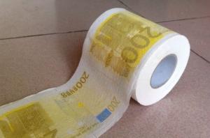 Quality 200 euro funny printed toilet tissue roll wholesale