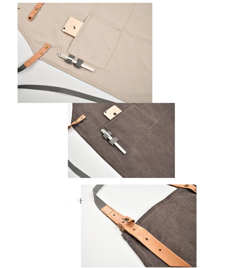 BBQ Personalized Cotton Apron Hanging Neck Style Lightweight High Utility