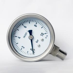 Quality 2.5&quot; 10 bar Liquid-filled Manometer SUS 316 Tube/Socket All Stainless Steel Pressure Gauge wholesale