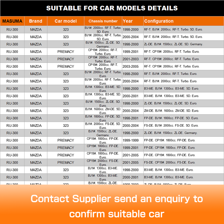Japanese Car Engine 4G64 Auto Spare Part Bush Skate PD4V for MAZDA 323 1300cc Euro