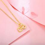 YASVITTI Wholesale 925 Sterling Silver Two Hearts Necklace Charm Custom Gold