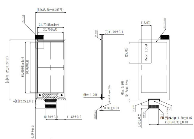 2.66 Inch 3 Colors E Ink Panel , SPI Interface Electronic Paper Display