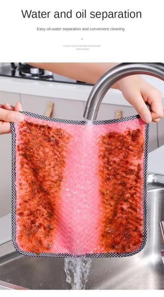 KILINE Kitchen Daily Dish Towel, Kitchen Rag Non-stick Oil Thickened Table