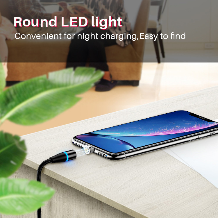 3 In 1 OD 3.5mm Magnetic Micro USB Cable For Data Transmission