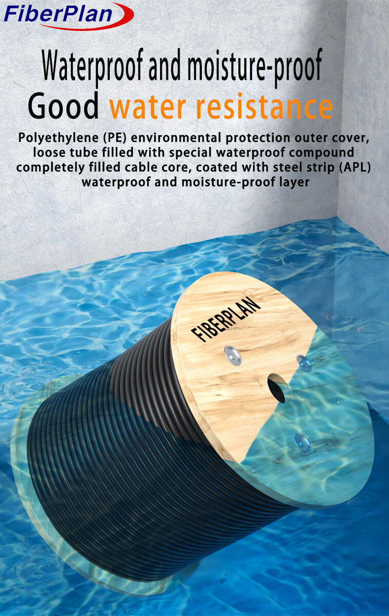 GYTA53 Outdoor Fiber Optic Direct Burial Cable Layer Loose Tube
