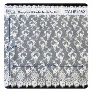 Quality Custom Printed Swiss Voile Lace Trimming / Wedding Dresses Lace Fabric wholesale