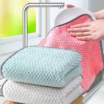 KILINE Kitchen Absorbent Scouring Pad Daily Dish Towel Non-stick Oil Thickened