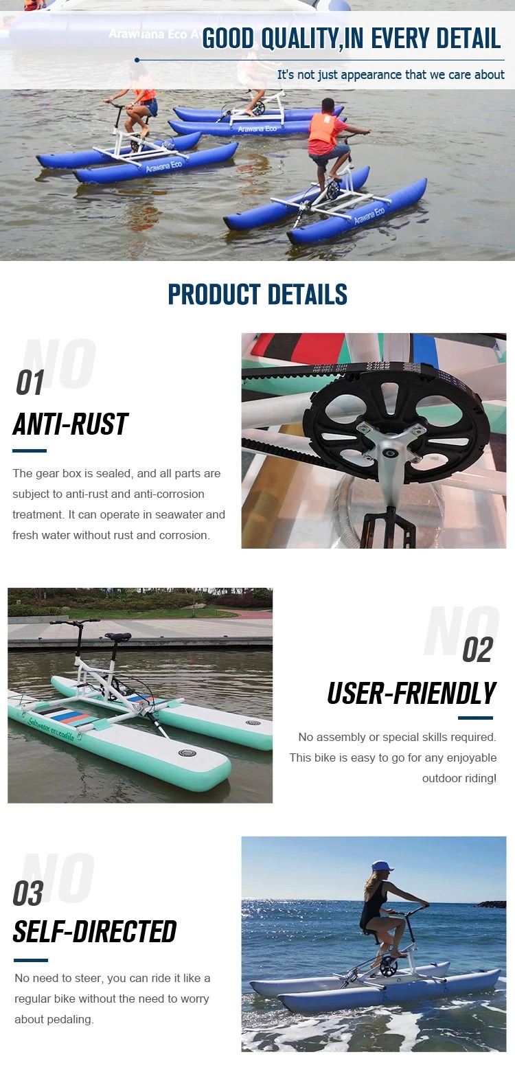Max Capacity Of 100-500kg Water Bicycle For Inflatable Fun And Outdoor Activities