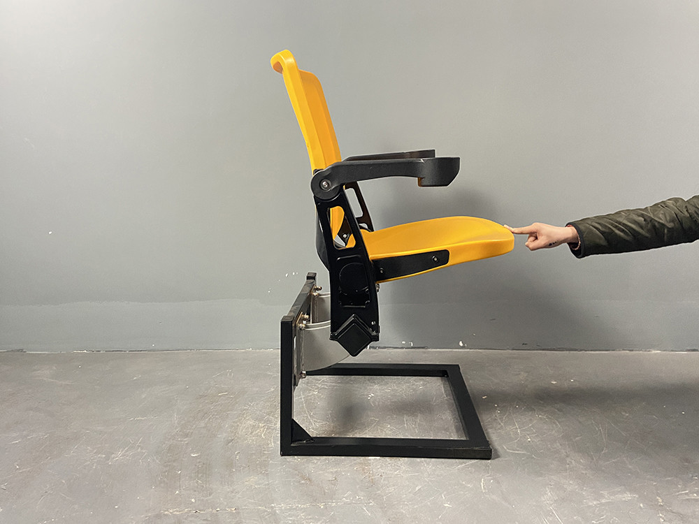 STUNITY UV resistant gas assisted PP plastic beam mounted stadium chair with cupholder armrest