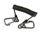 Heavy duty blue strong carabiner holder stainless steel wire coiled lanyard for