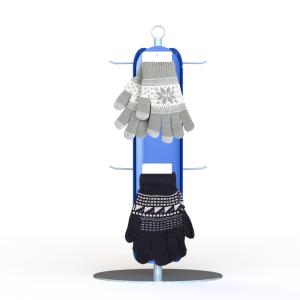 Quality Customized Gloves Metal Display Rack With 3 Sides Plastic Panel Metal Hooks retail Clothing Display Racks wholesale