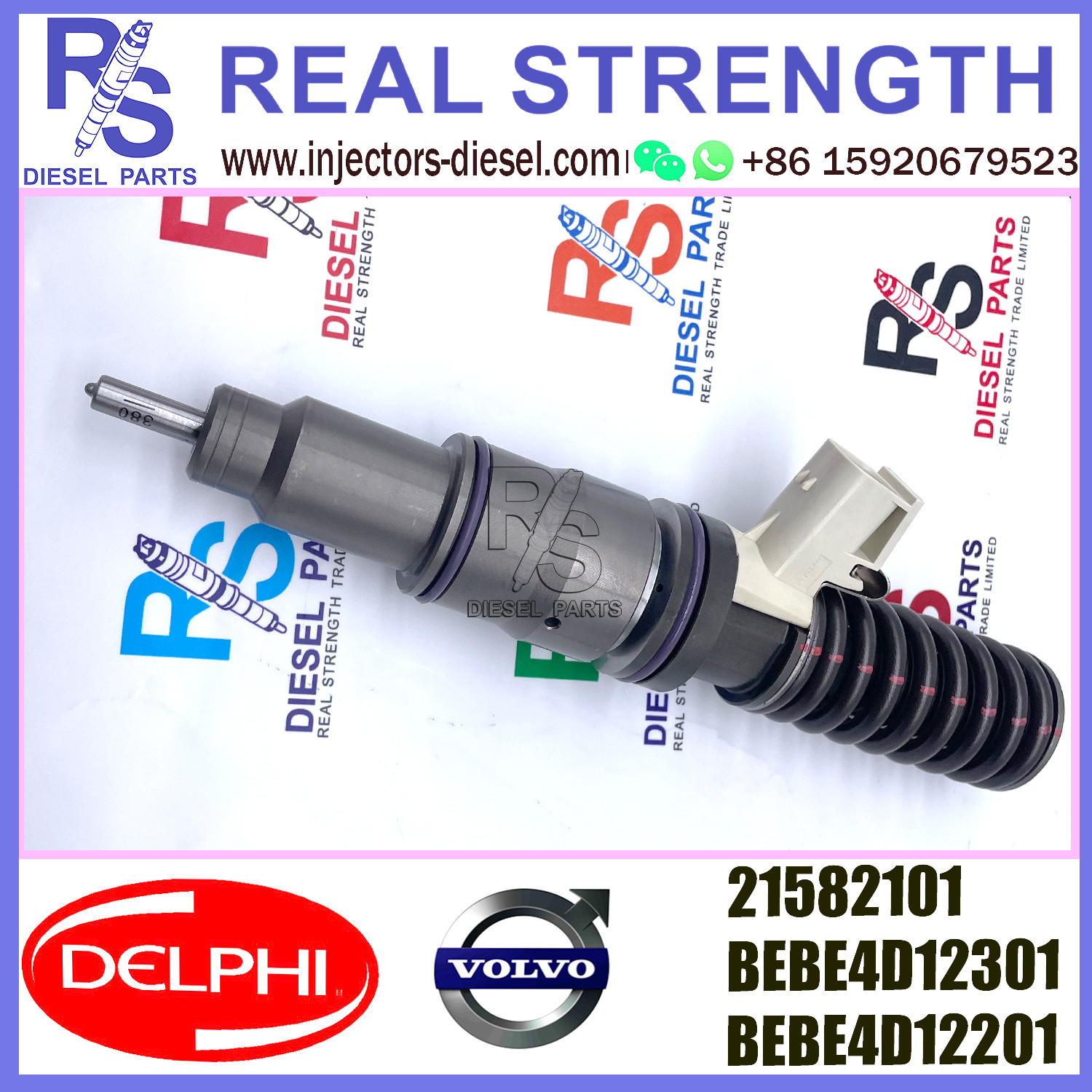 DELPHI 4pin injector 21582101 Diesel pump Injector V-O-L-V BEBE4D12301 BEBE4D12201 E3.18 for RVI MD11 3503 & 3503 EURO 4