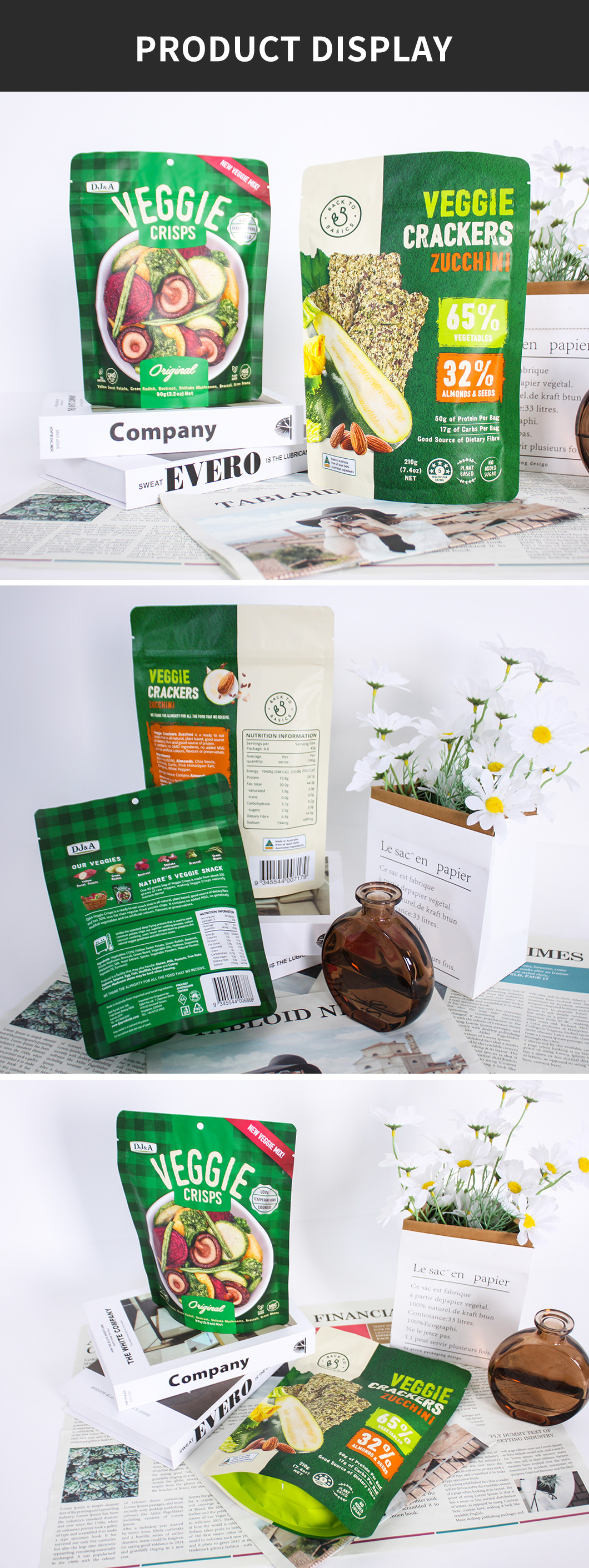Moisture Proof EN137 Dry Fruits Packaging Pouch Zipper Lock Resealable