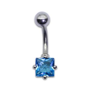 Quality Blue Cubic Zirconia Belly Button Piercings Jewelry 6mm Crystal wholesale