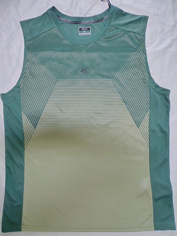 Green OEM Service Mens Cut Off Tank Tops 100%Polyester Knitting
