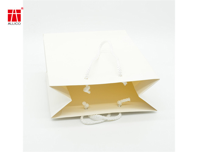 Custom Logo Gift Bag Glossy Clothes Retail Shopping Paper Bags With Rope Handles