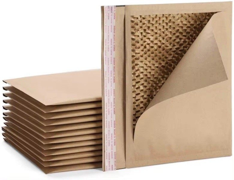 Compostable Honeycomb Padded Kraft Paper Express Envelope Biodegradable Shockproof Mailers Shipping Mailing Bags