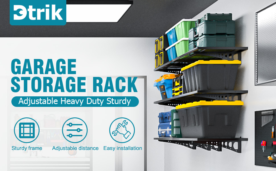 Garage Storage Rack System 2x3ft Floating Adjustable Wall Grid Frame Shelves Brackets