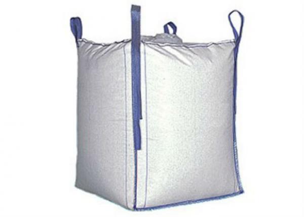 Cheap Cross Corner White PP Woven Bulk Bag Flat Bottom / Side Discharge Design Available for sale