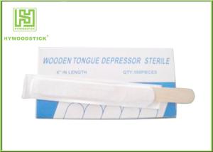 Quality 150mm Wooden Tongue Depressor With Paper Wrapped EO Sterilize wholesale