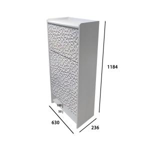 Quality White Wooden Diamond Design 3 Bucket Storage Shoe Cabinet wholesale