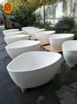 Corian Artificial Stone Oval Triangle Shaped Bathtub Easy Repairable