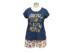 Leisure Ladies Loungewear Sets Solid Short Sleeve Top + Floral Shorts
