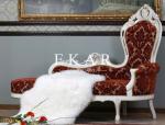 Classic Recliner Elegant Wooden Wood Frame Sofa Luxury Chaise Lounge