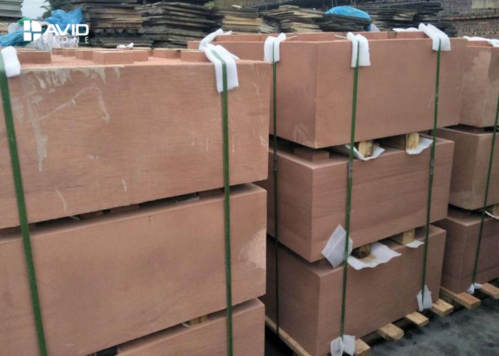 Red Sandstone Stone Tile For Paving Sound Insulation Anti Damage