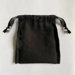 Custom Logo Drawstring Jewelry Pouch Cotton Jewelry Pouch With Grosgrain Ribbon
