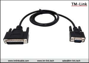 Quality High quality DB9 male to DB25 male serial black D-Sub port printer data cable wholesale