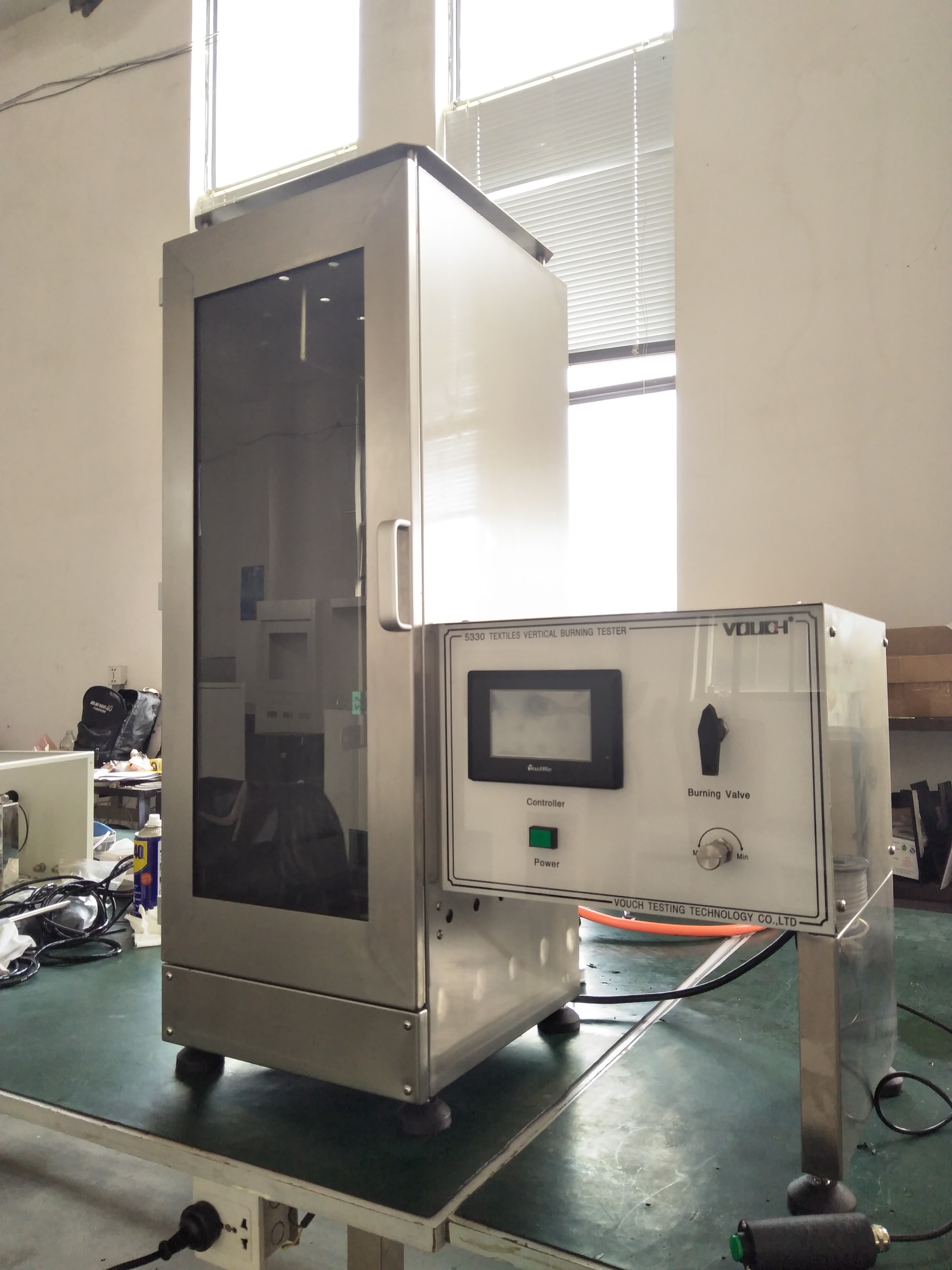 Touch Screen Vertical Flammability Chamber Textile Burning Test Standard GB/T5455