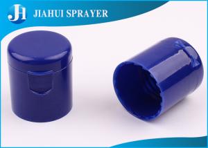 Quality Push Pull Cosmetic Bottle Caps , Black Snap 20mm Flip Top Caps With Matte Aluminum Press wholesale