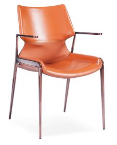Quality Modern PU Leather Upholstered Metal Frame Dining Chair wholesale
