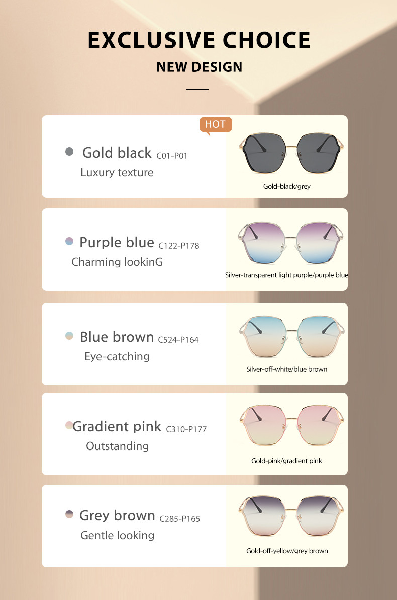 Square Oversized Polarized Acetate Sunglasses Metal Frame Eye Protection