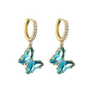 Quality Cubic 18k gold plated hoop earrings wholesale