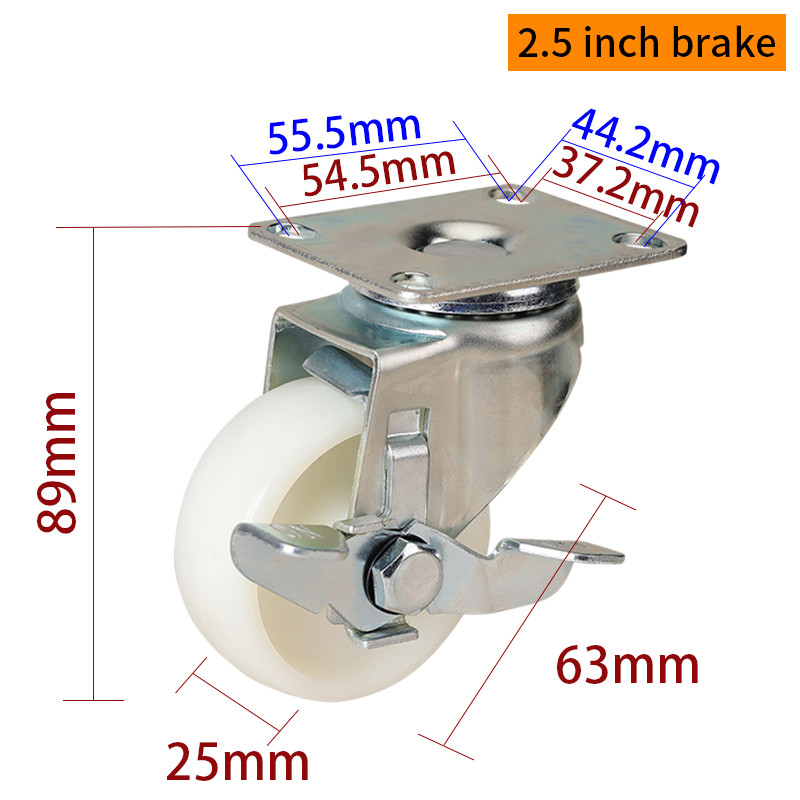 EDL Light Duty 2.5inch 80kg Plate TPA Caster by Rigid, Swivel and Brake type