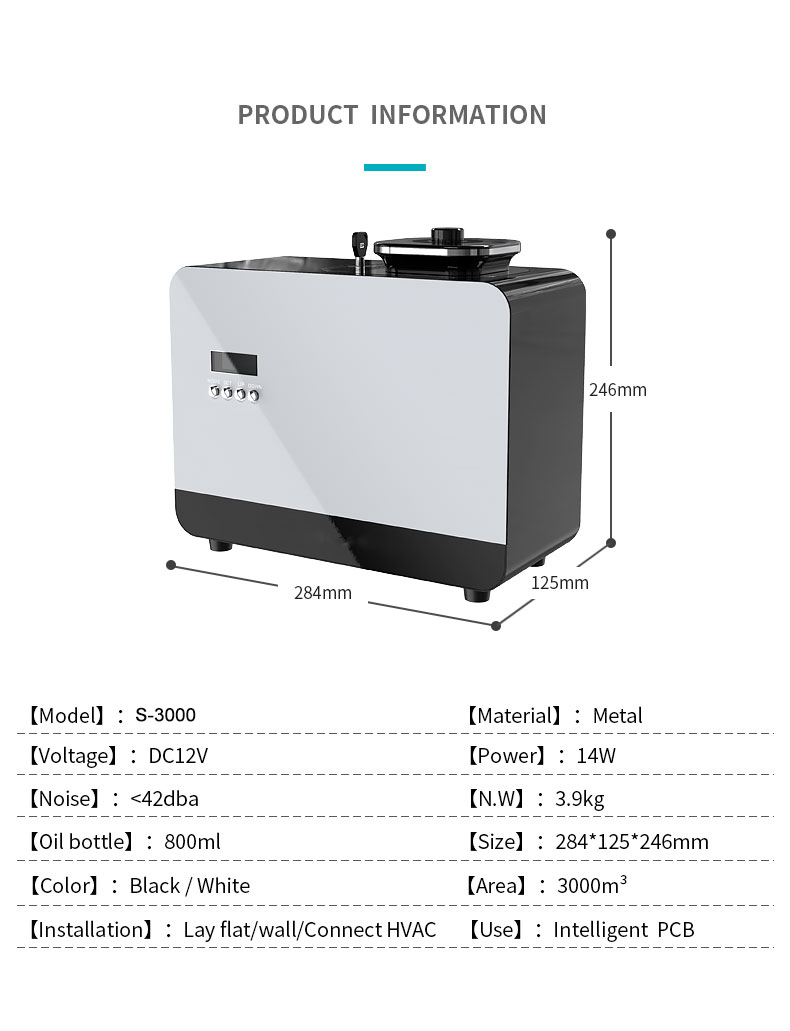 Factory Price 800ML Commercial Diffuser with Fan HVAC Scent Aroma Machine Marketing Portable Fragrance Oil Diffuser Scent