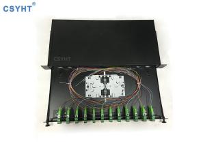 Quality 19 Inch 1U 24FO FDF Optic Fiber Distribution Frame With 12 SC Duplex Adapter Port wholesale